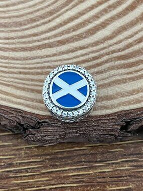 Pandora Scotland Flag Bead S925 Silver Charm